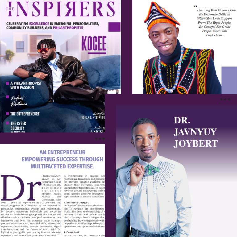 Read more about the article Dr. Joybert Javnyuy Featured in The Inspirers Magazine.